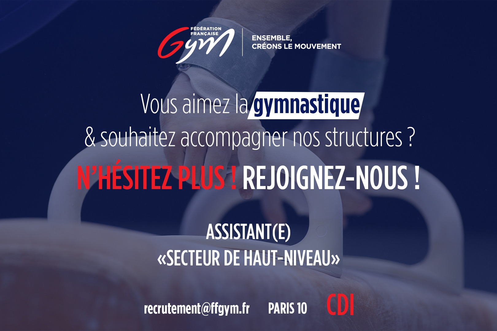 La Fédération Française de Gymnastique recherche un(e) assistant(e) pour son pôle  des activités gymniques