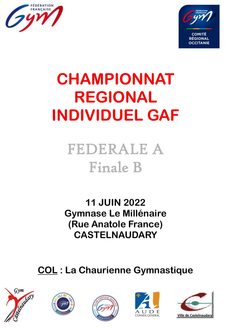 GAF - Finale B individuelle - Castelnaudary - 11 juin 2022
