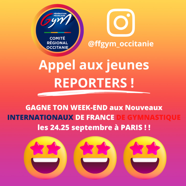 APPEL AUX JEUNES REPORTERS - PARTEZ AUX INTERNATIONAUX DE FRANCE