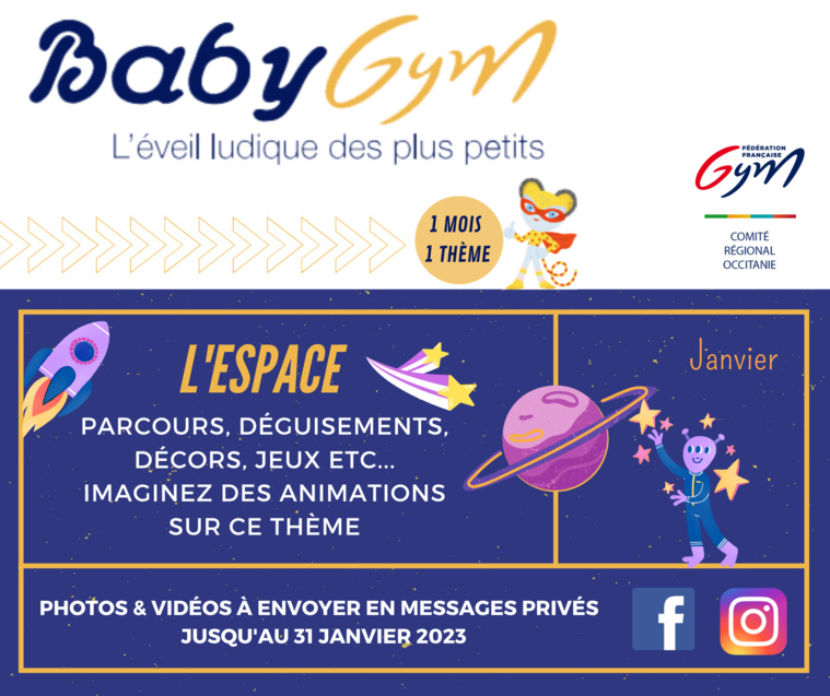 ANIMATION BABY GYM THÈME 5 - JANVIER : L'Espace ANIMATION BABY GYM THÈME 5 - JANVIER : L'Espace