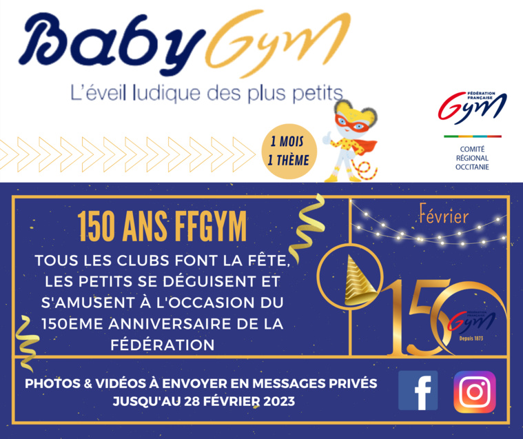 ANIMATION BABY GYM THÈME 6 : Les 150 ans de la FFGym
