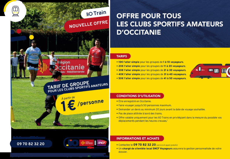LE TRAIN A 1€ / PERSONNE POUR LES CLUBS SPORTIFS AMATEURS LE TRAIN A 1€ / PERSONNE POUR LES CLUBS SPORTIFS AMATEURS