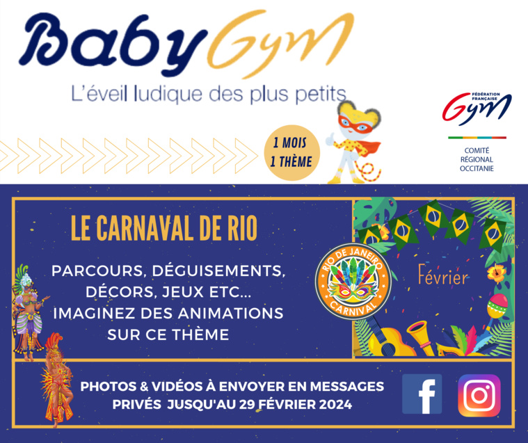 ANIMATION BABY GYM Février : Le carnaval de Rio