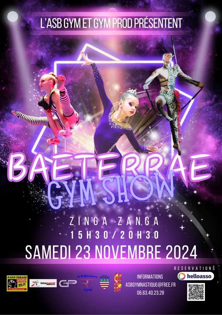 “BAETERRAE ” GYM SHOW - 23 Nov 2024 à BEZIERS - 1 place offerte /club Occitanie “BAETERRAE ” GYM SHOW - 23 Nov 2024 à BEZIERS - 1 place offerte /club Occitanie