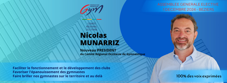 NICOLAS MUNARRIZ - NOUVEAU PRESIDENT DU COMITE REGIONAL OCCITANIE NICOLAS MUNARRIZ - NOUVEAU PRESIDENT DU COMITE REGIONAL OCCITANIE