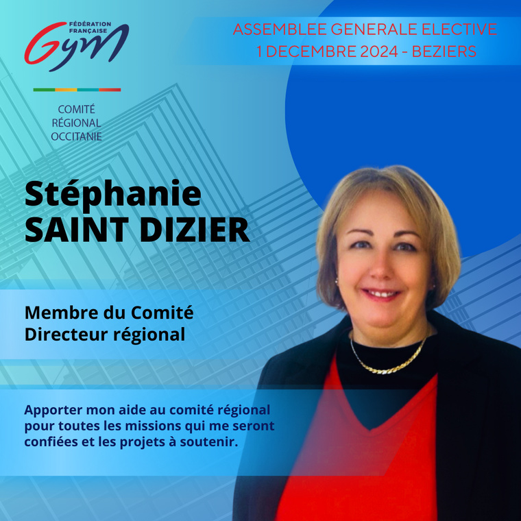 STEPHANIE SAINT DIZIER MEMBRE DU COMITE DIRECTEUR STEPHANIE SAINT DIZIER MEMBRE DU COMITE DIRECTEUR