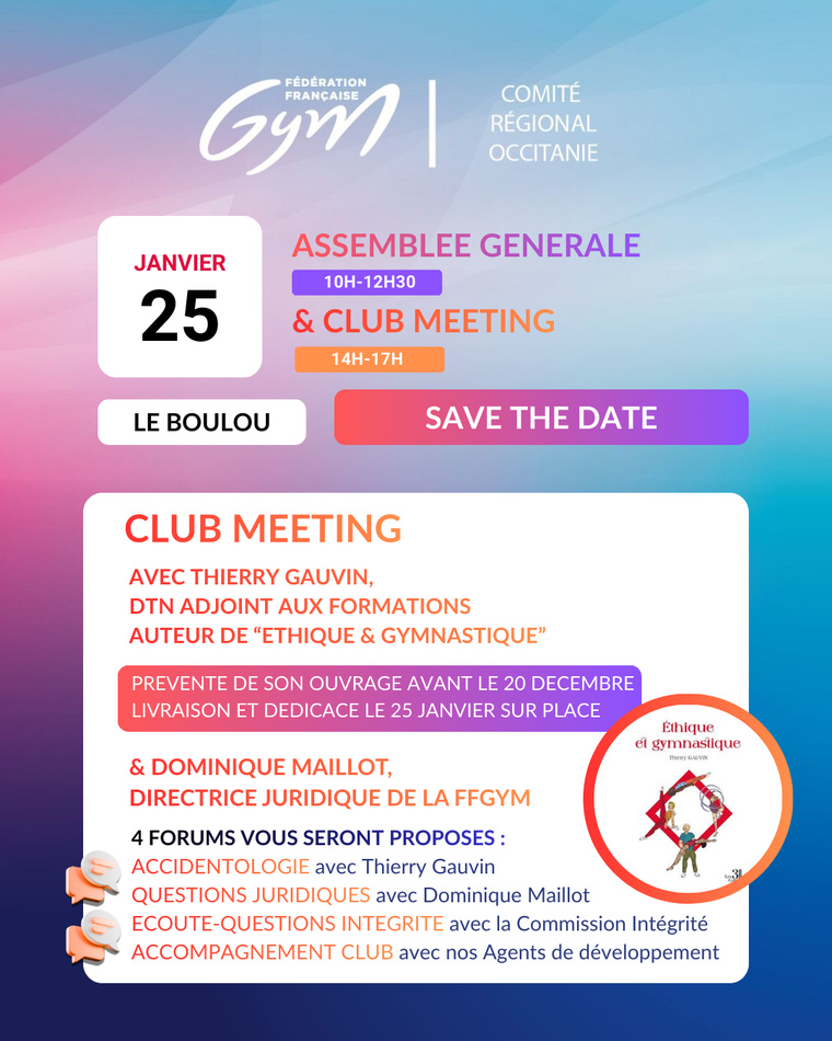 ASSEMBLEE GENERALE & CLUB MEETING 2026 ASSEMBLEE GENERALE & CLUB MEETING 2026