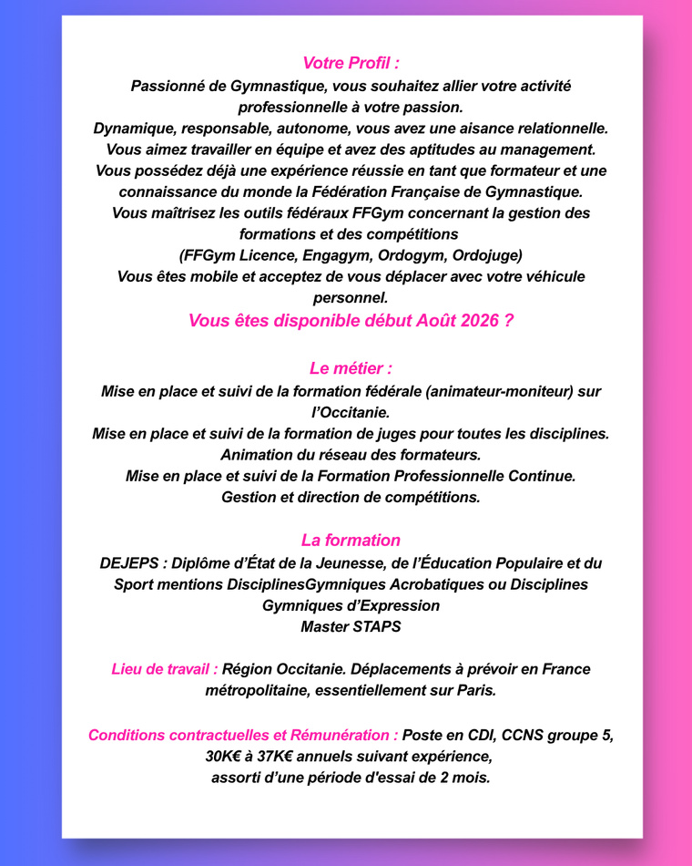 LE COMITE OCCITANIE RECRUTE LE COMITE OCCITANIE RECRUTE