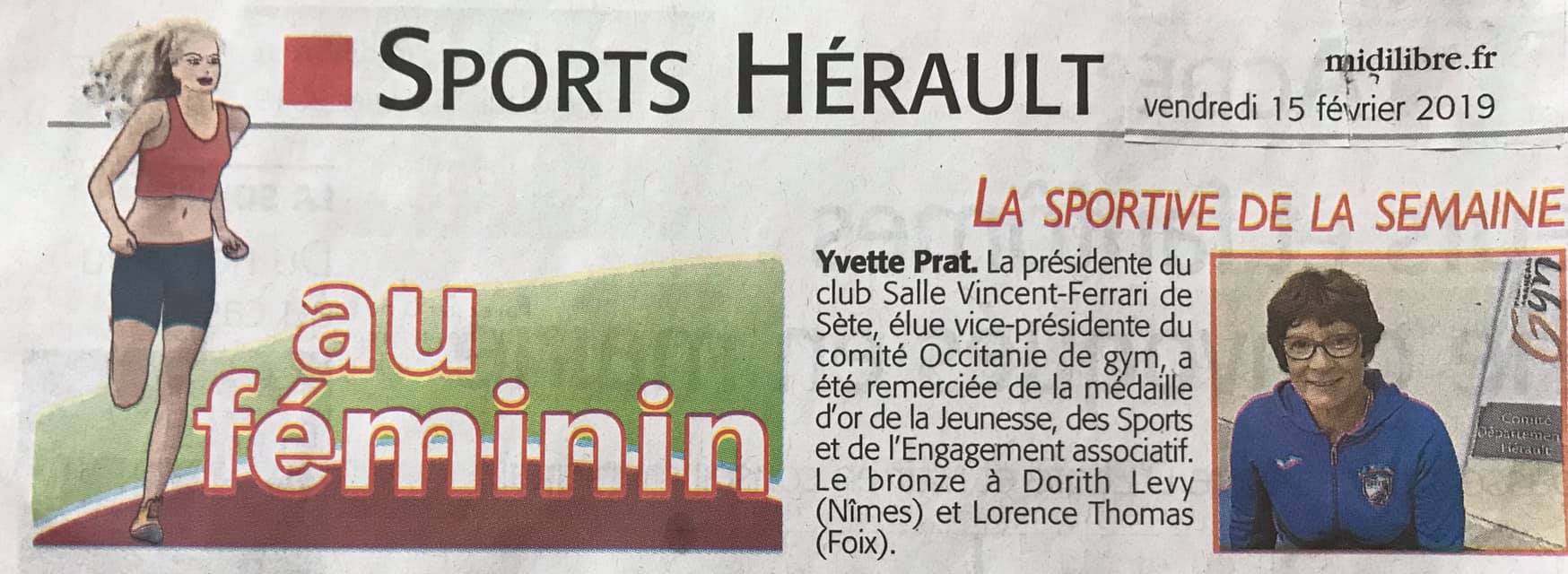 Des femmes en Or : Yvette PRAT, Dorith LEVY & Lorence THOMAS Médaillées Jeunesse et Sports