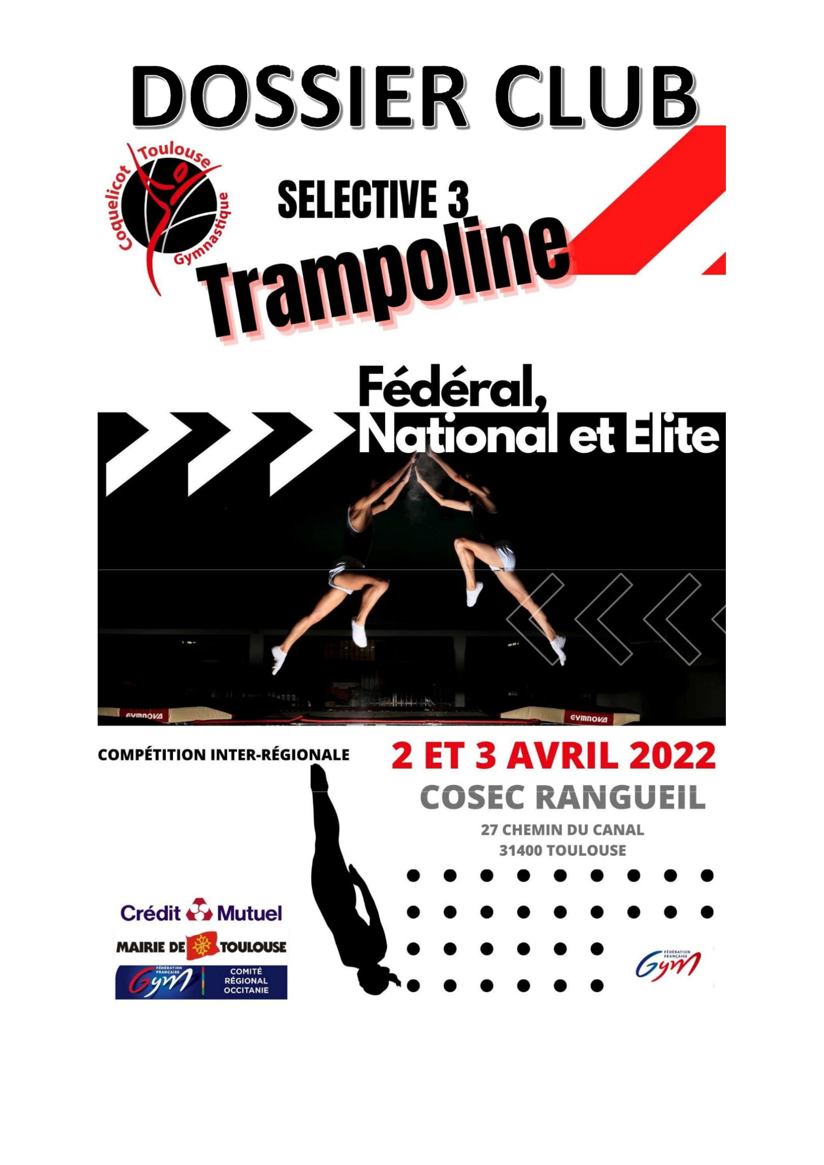 TR - Compétition pour les Féderaux, Nationaux et Elites - 2-3 avril à Toulouse