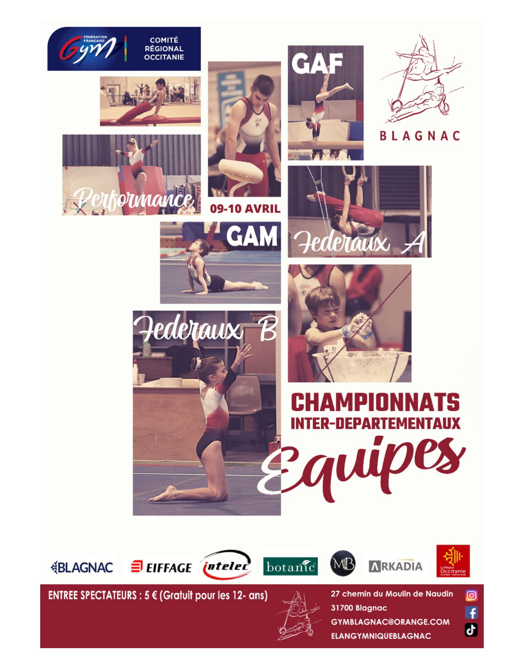 GAF - Blagnac - 9&10 avril - Championnat inter-départementaux par équipe