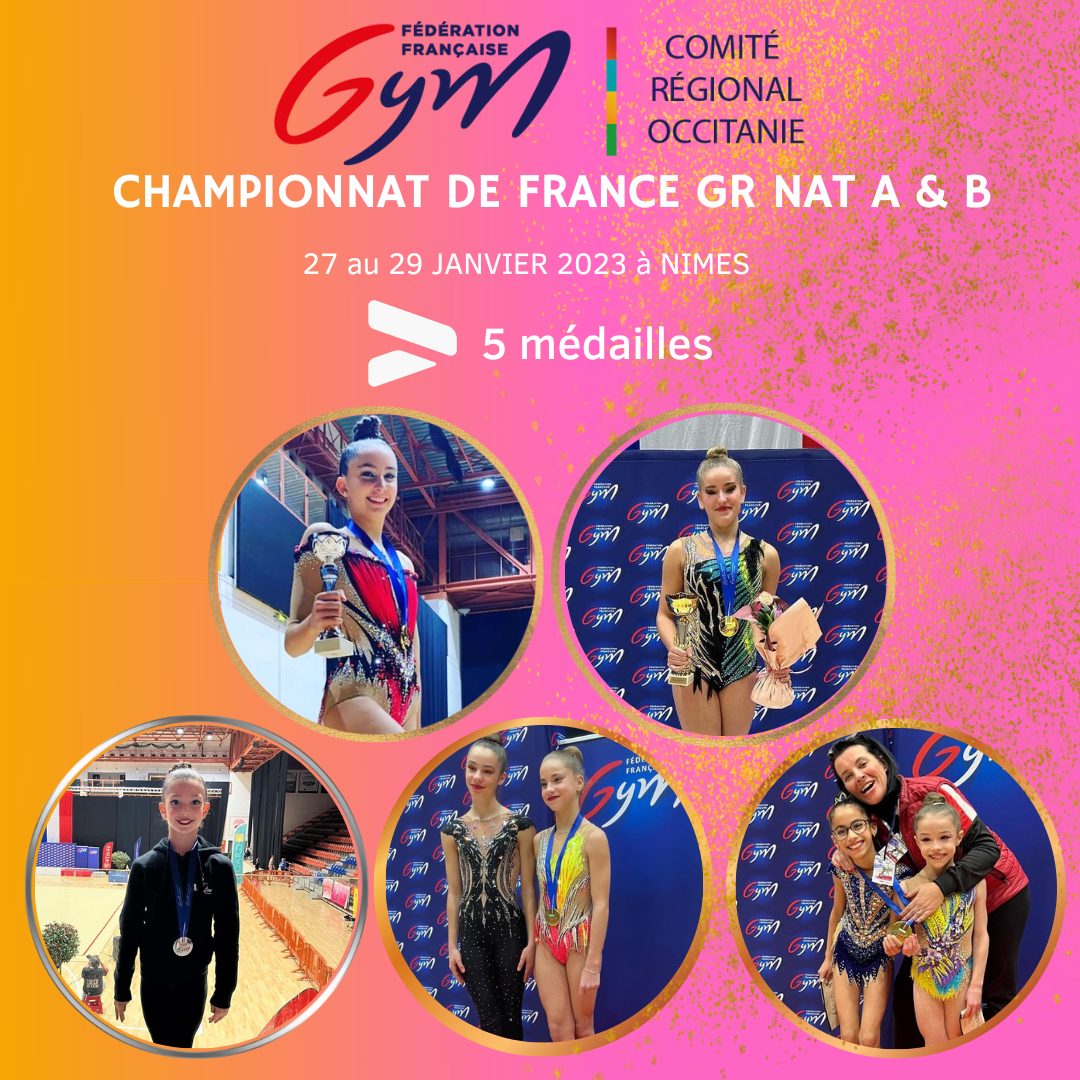 5 médailles au Championnat de France Nat A et B à Nîmes
