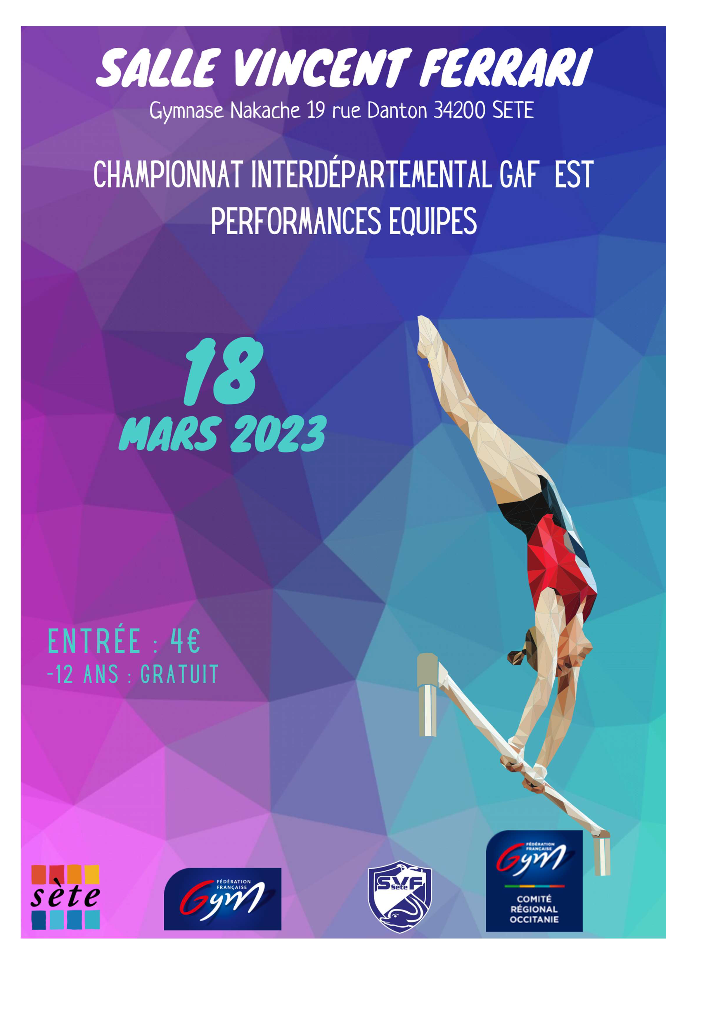 GAF - COMPÉTITION INTERDÉPARTEMENTALE EST EQUIPES PERFORMANCES LE 18 MARS 2023 À SÈTE