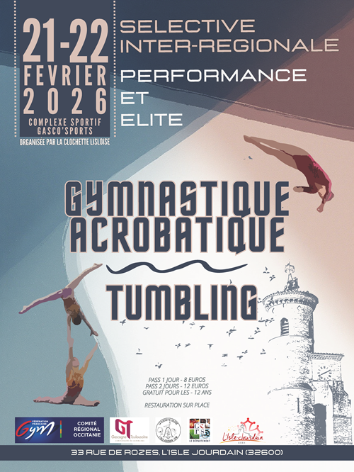 ​TU - 1ERE SELECTIVE INTER-RÉGIONALE LES  21 ET 22 FEVRIER 2026 A L'ISLE JOURDAIN