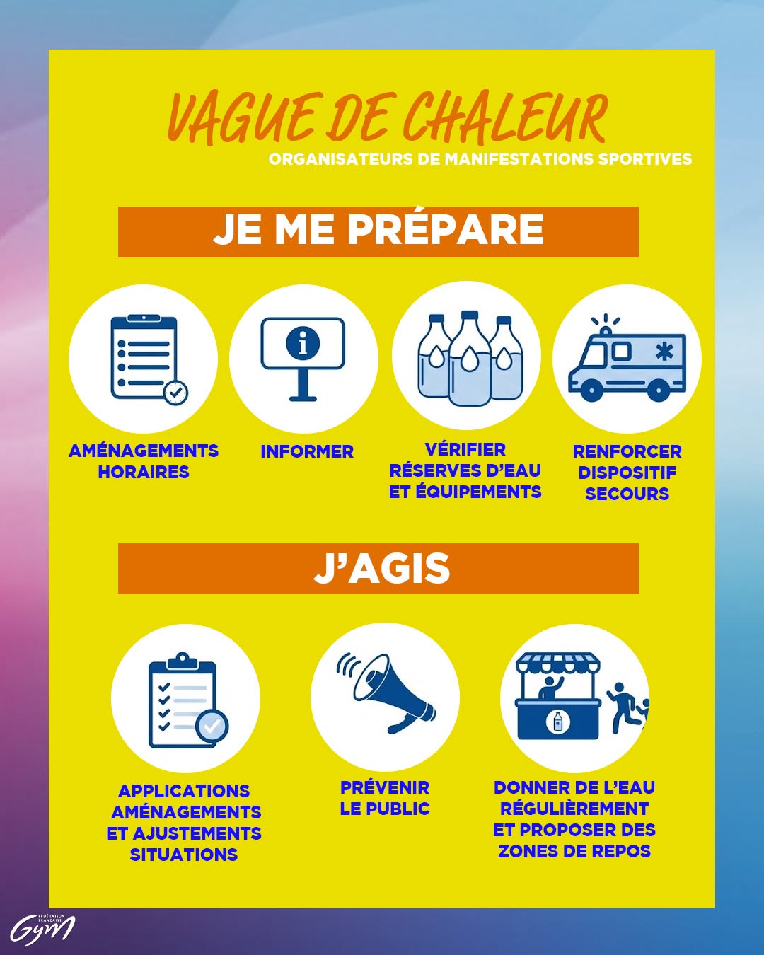 ☀️ Fortes chaleurs : adoptons les bons réflexes dans les clubs !